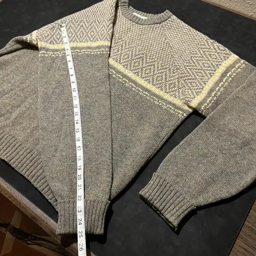 Vintage Lord Jeff 1960s Sweater Men Birdseye Fair Isle Shetland Wool Ireland